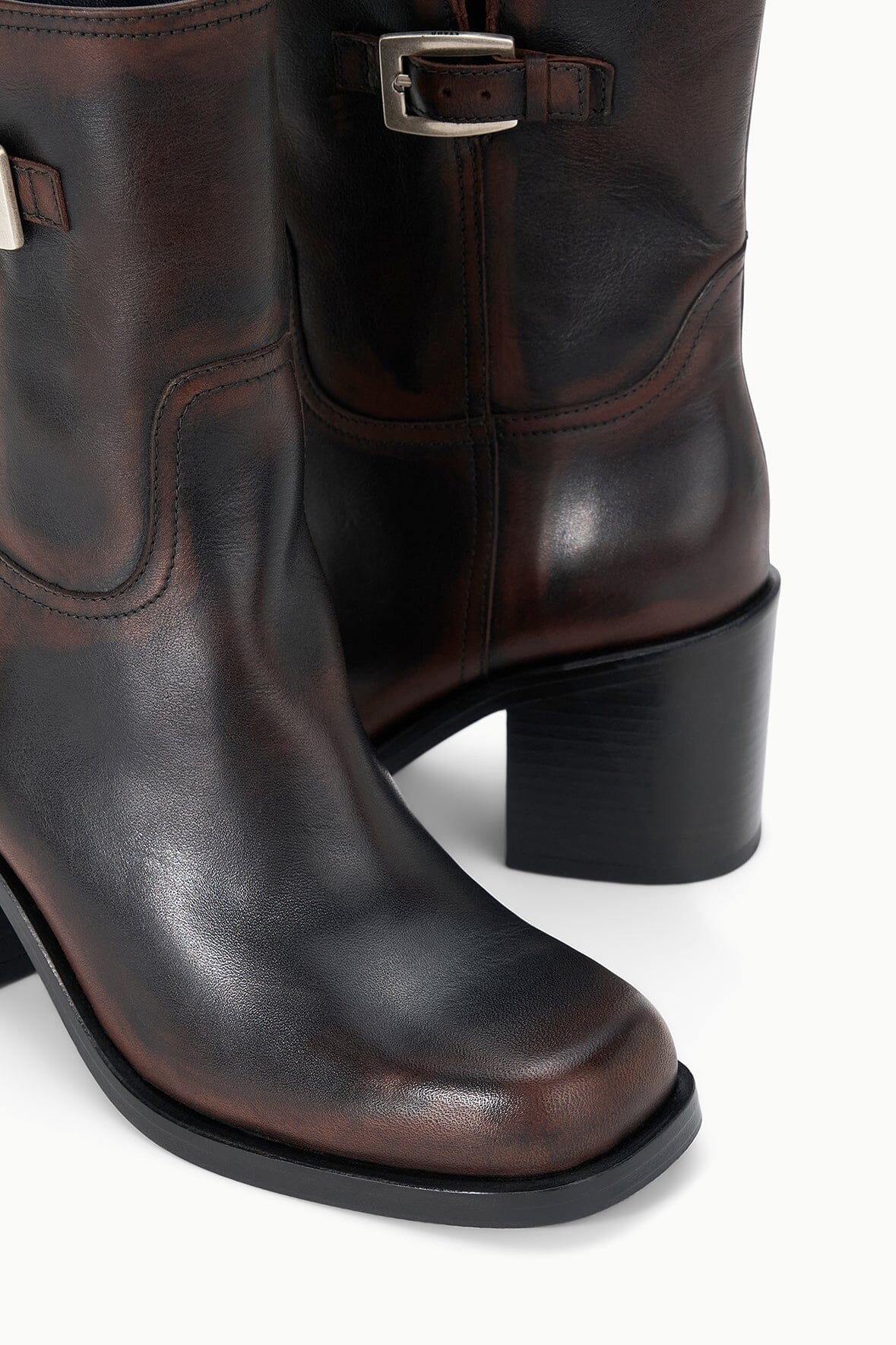 STAUD Shoes Brooklyn Ankle Boot Espresso Distressed