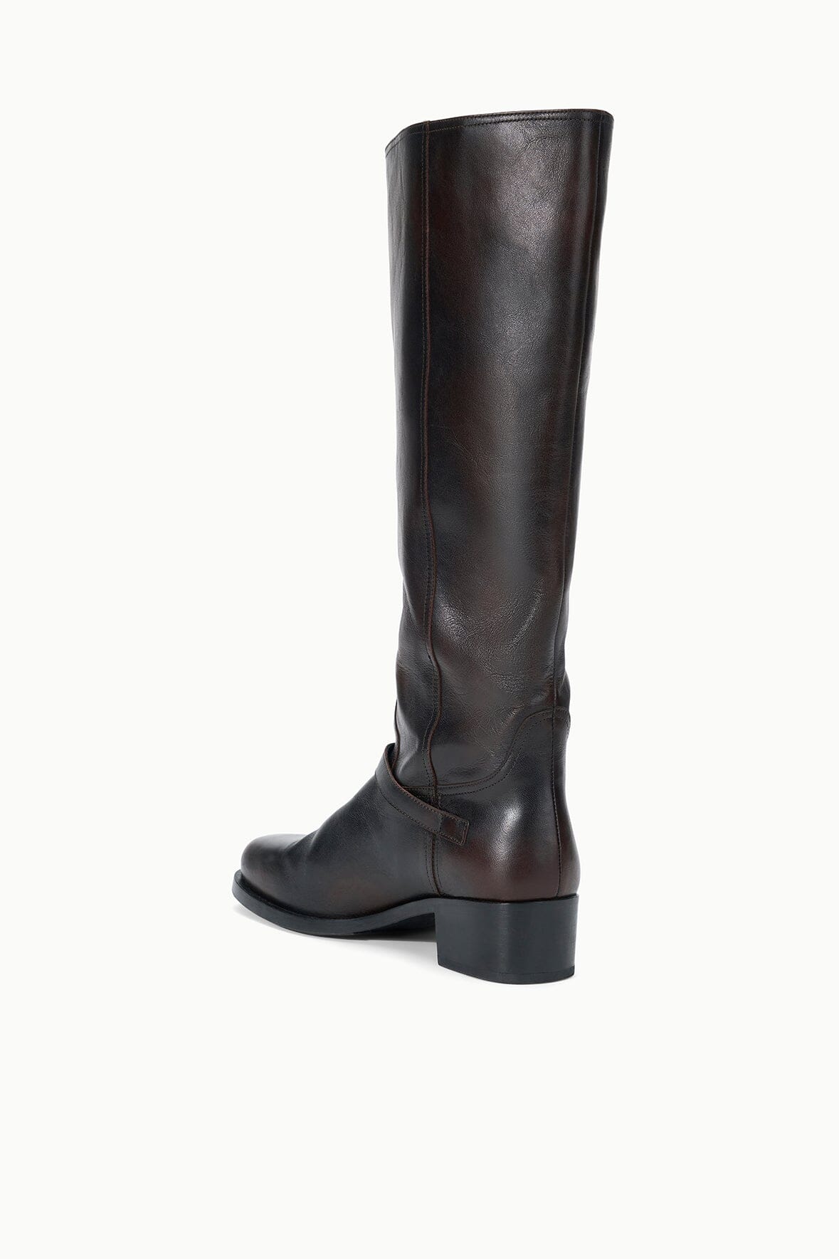 STAUD Shoes Brooklyn Flat Boot Espresso Distressed