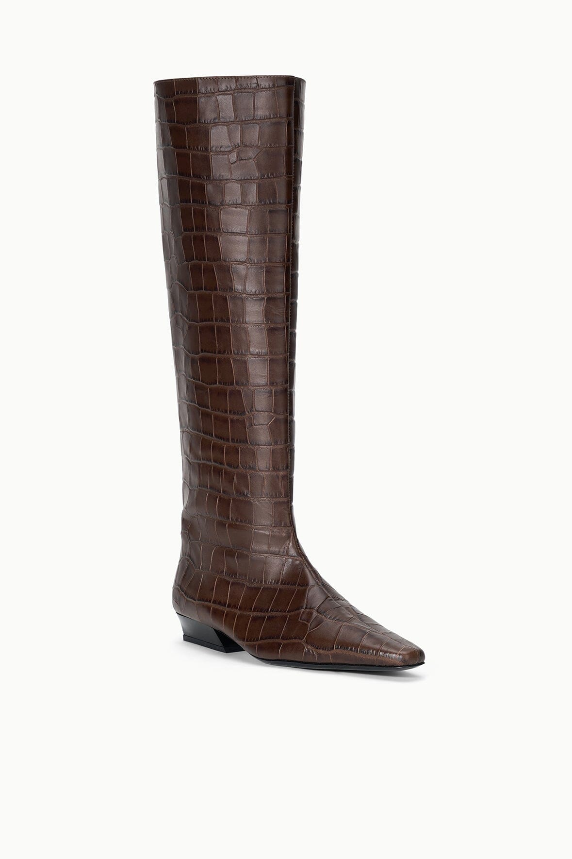 STAUD Shoes Wally Flat Boot Espresso Croco