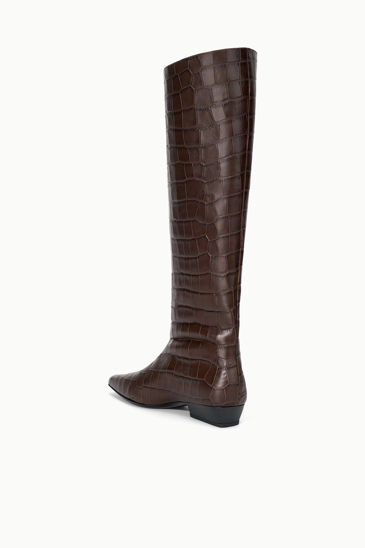STAUD Shoes Wally Flat Boot Espresso Croco