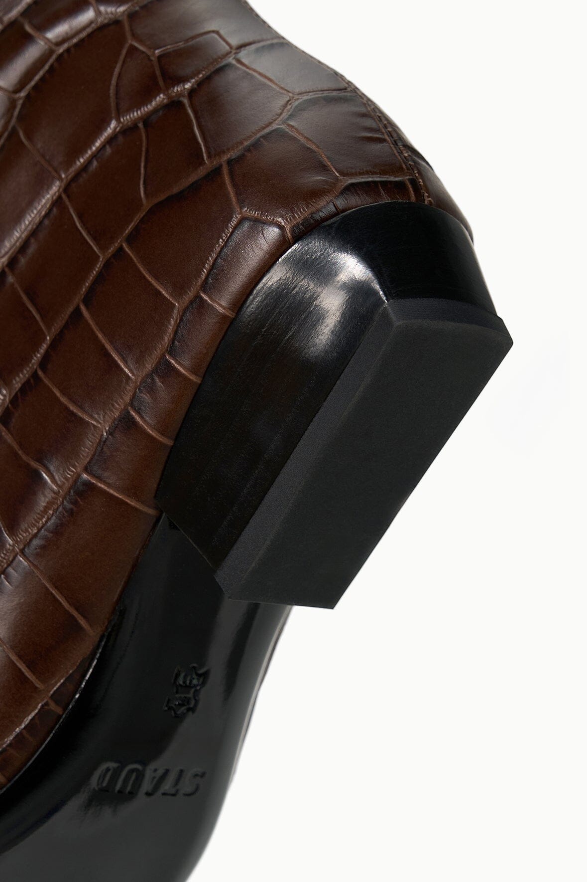 STAUD Shoes Wally Flat Boot Espresso Croco