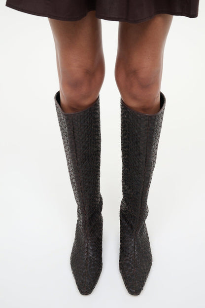 STAUD Shoes Wally Flat Boot Espresso Woven