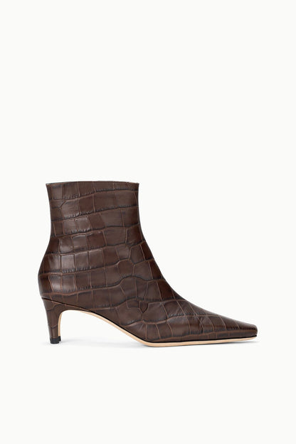 STAUD Shoes Wally Ankle Boot Espresso Croco