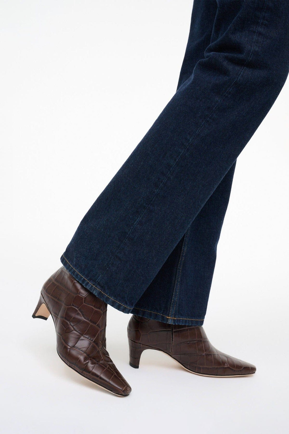 STAUD Shoes Wally Ankle Boot Espresso Croco