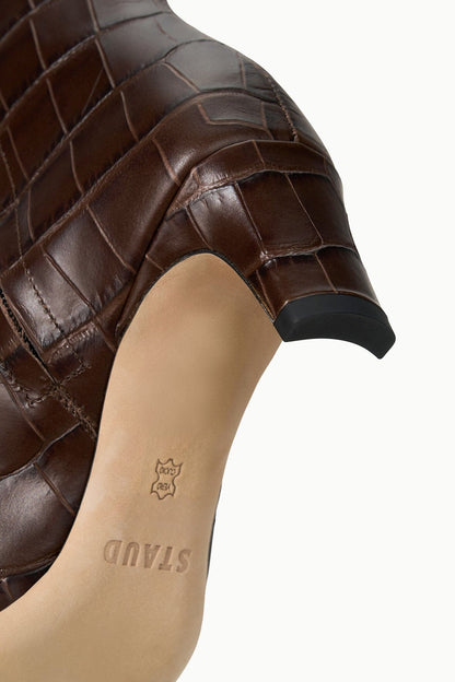 STAUD Shoes Wally Ankle Boot Espresso Croco