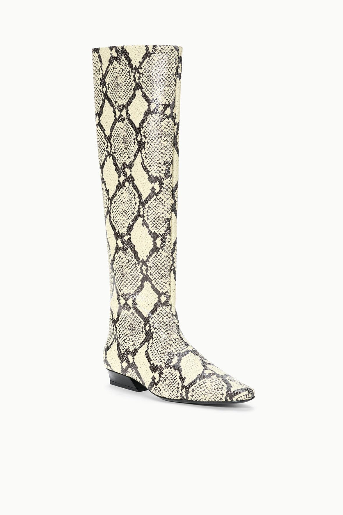 STAUD Shoes Wally Flat Boot White Snake