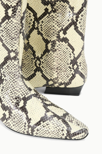 STAUD Shoes Wally Flat Boot White Snake