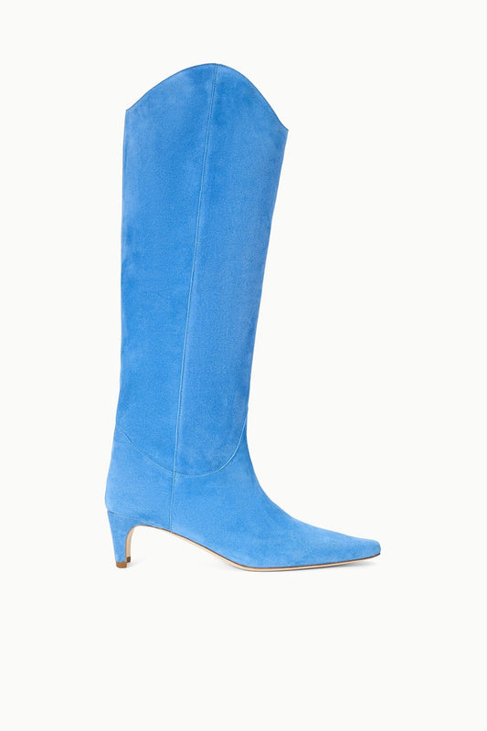 STAUD Shoes Western Wally Boot Blue Suede