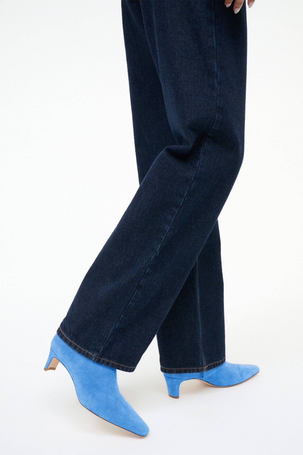 STAUD Shoes Wally Ankle Boot Blue Suede