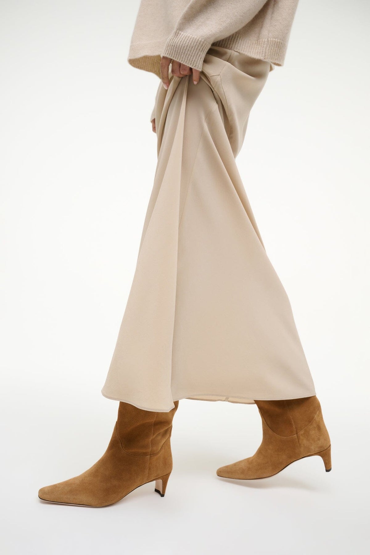 STAUD Shoes Western Wally Boot Tan Suede