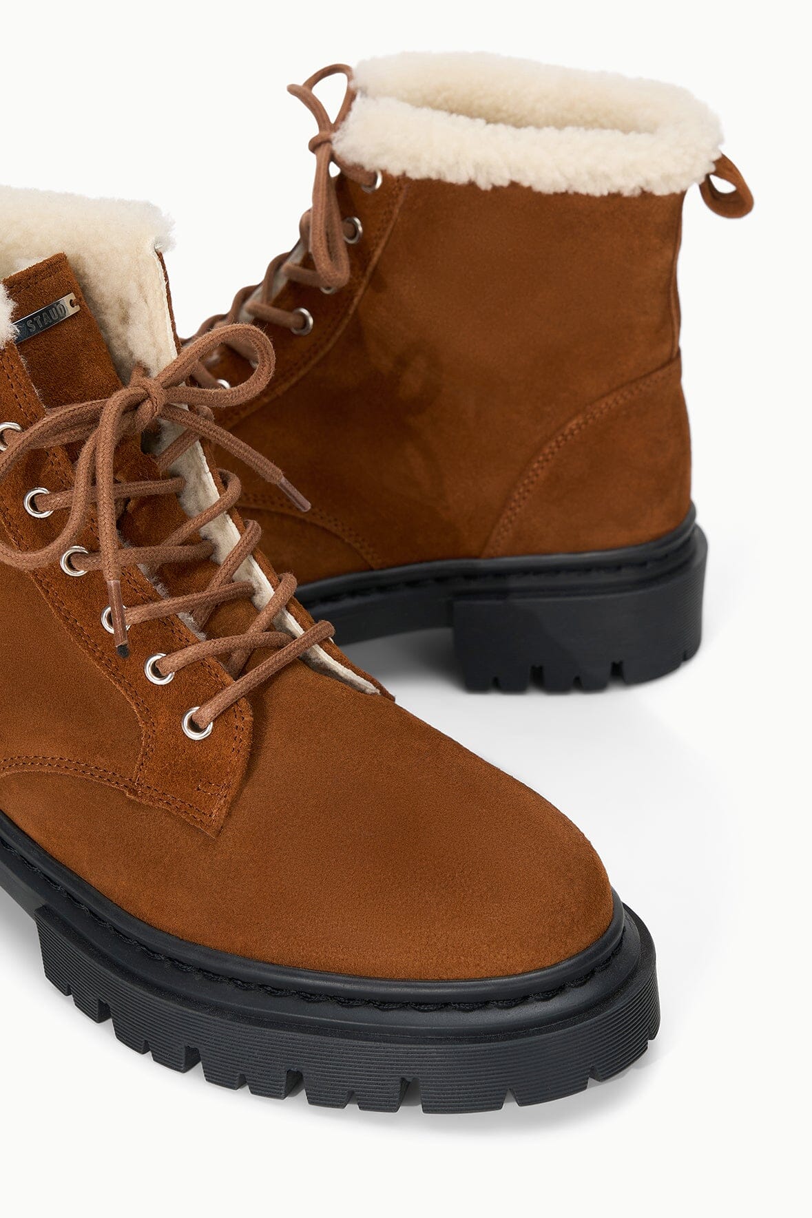 STAUD Shoes Henry Combat Boot Tabac Suede