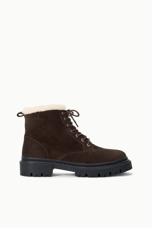 STAUD Shoes Henry Combat Boot Espresso Suede
