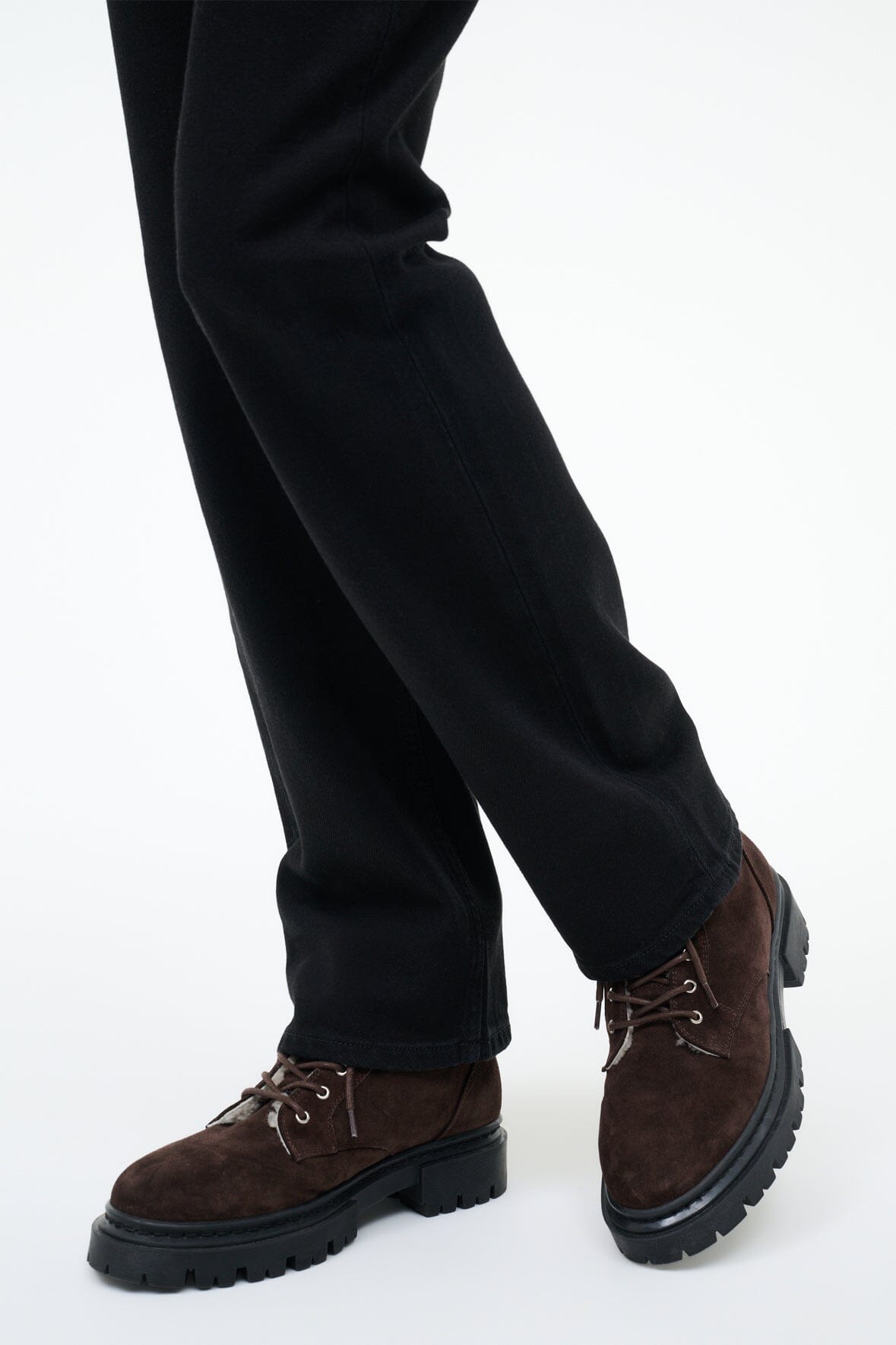STAUD Shoes Henry Combat Boot Espresso Suede