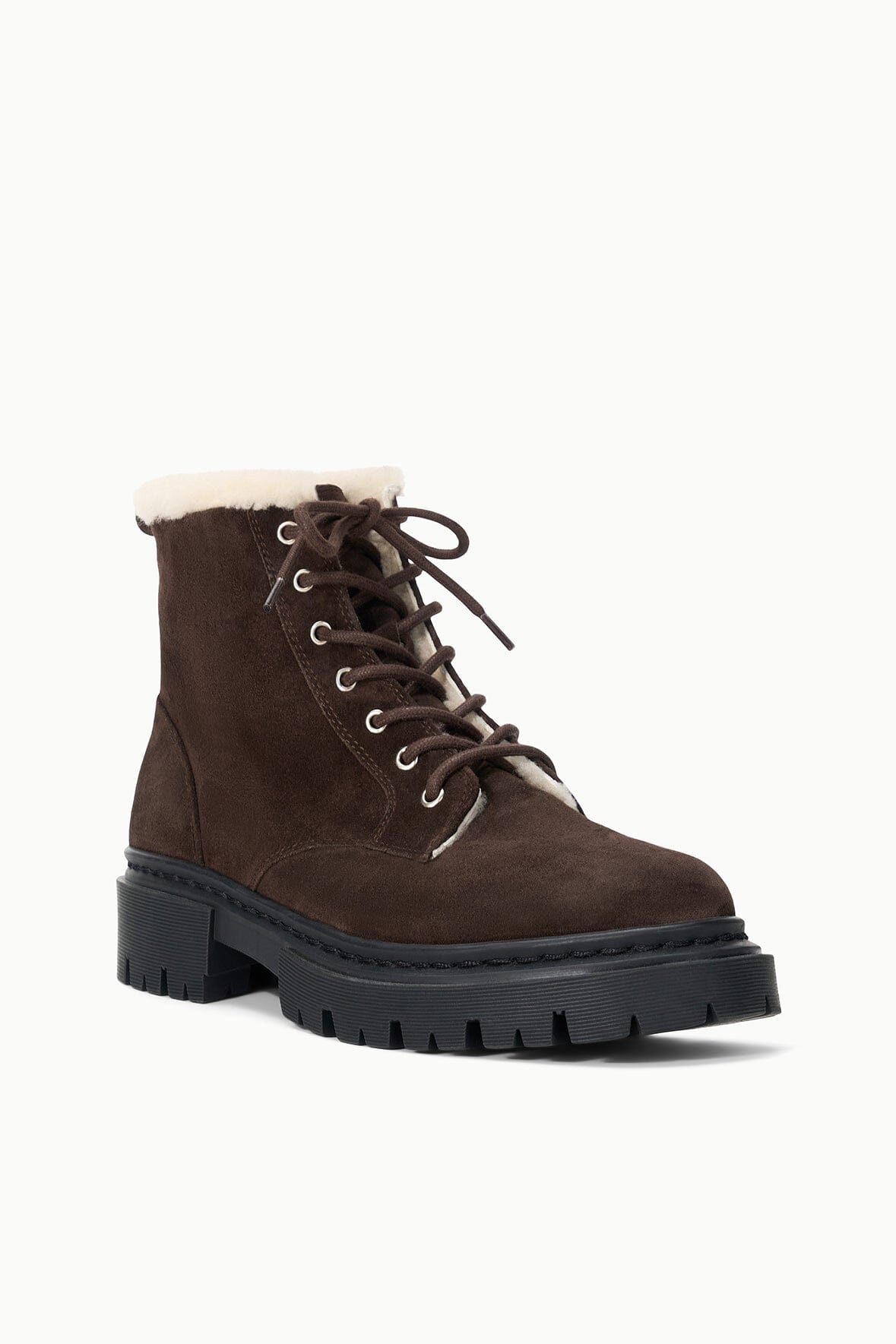 STAUD Shoes Henry Combat Boot Espresso Suede