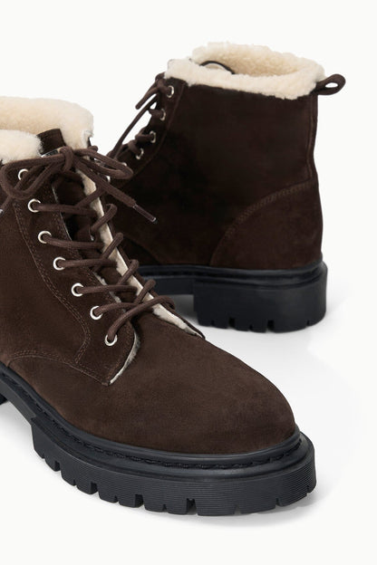 STAUD Shoes Henry Combat Boot Espresso Suede