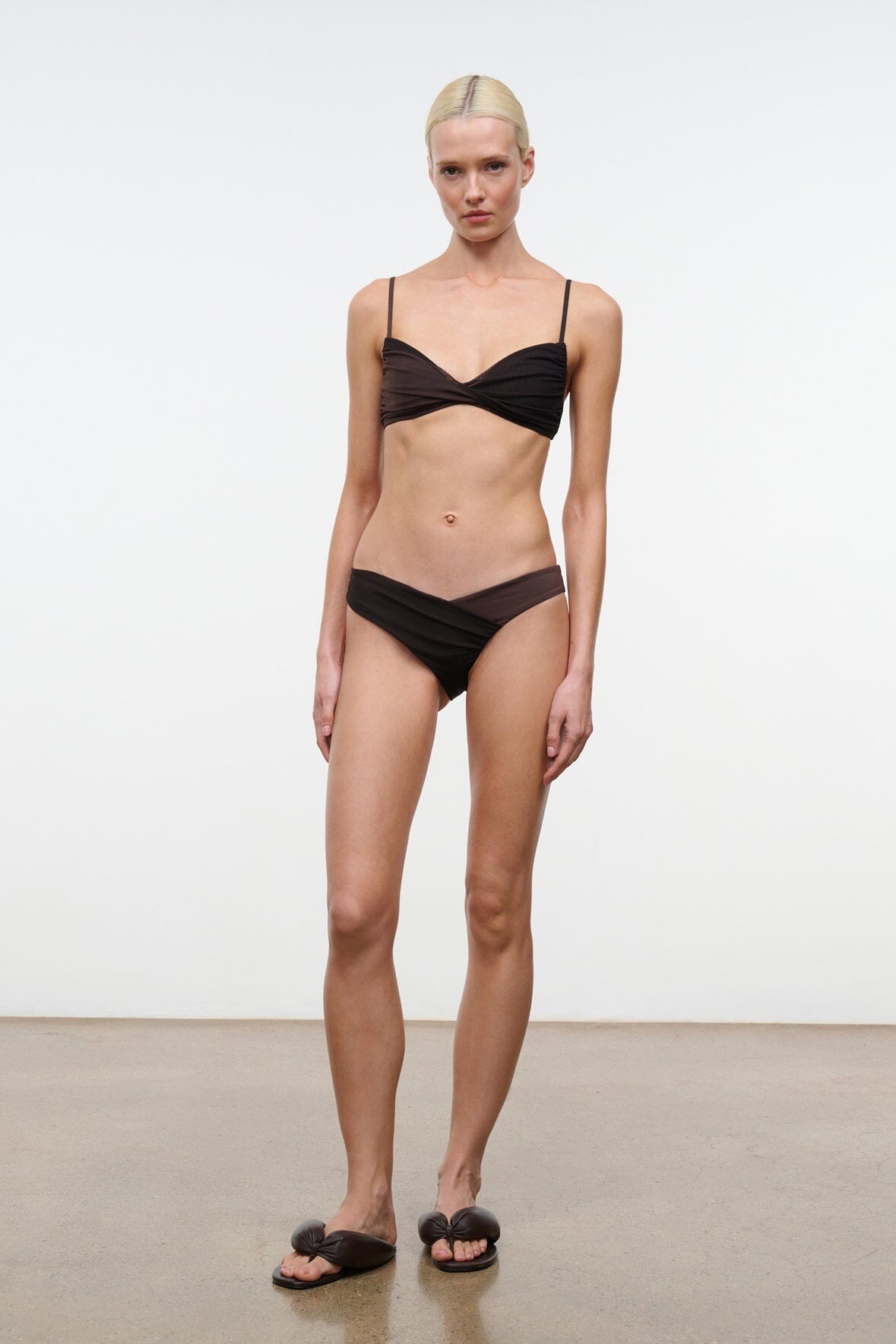 STAUD Swimwear La Mer Bikini Top Espresso Dark Chocolate