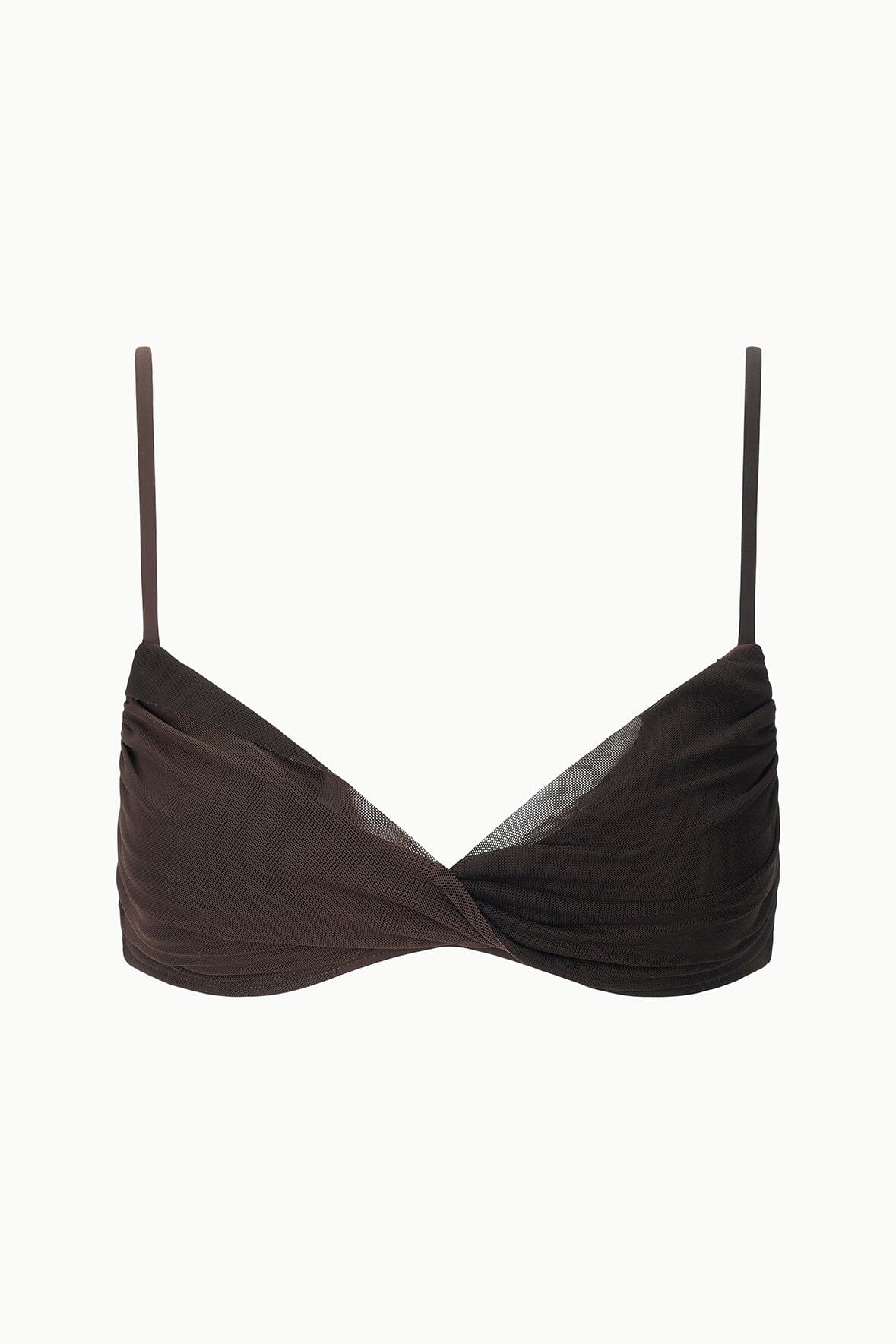 STAUD Swimwear La Mer Bikini Top Espresso Dark Chocolate