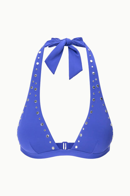 STAUD Swimwear Irina Bikini Top Cobalt Studs