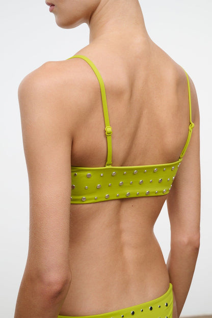 STAUD Swimwear Sara Bikini Top Citron Studs