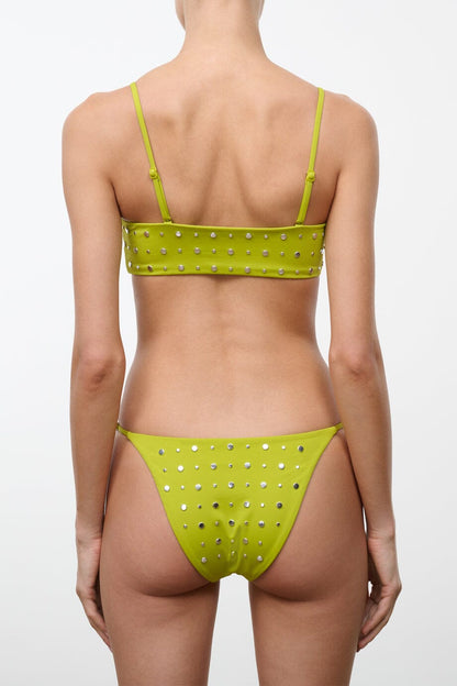 STAUD Swimwear Sara Bikini Top Citron Studs
