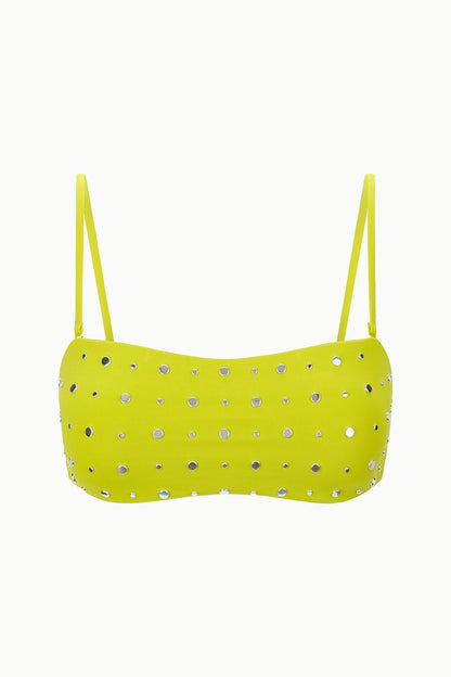 STAUD Swimwear Sara Bikini Top Citron Studs