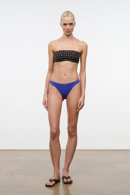 STAUD Swimwear Sara Bikini Top Espresso Studs