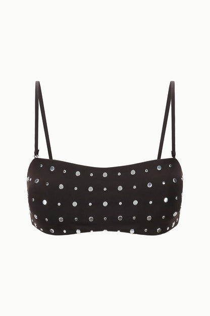 STAUD Swimwear Sara Bikini Top Espresso Studs