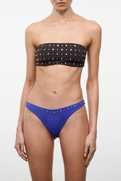 STAUD Swimwear Sara Bikini Top Espresso Studs