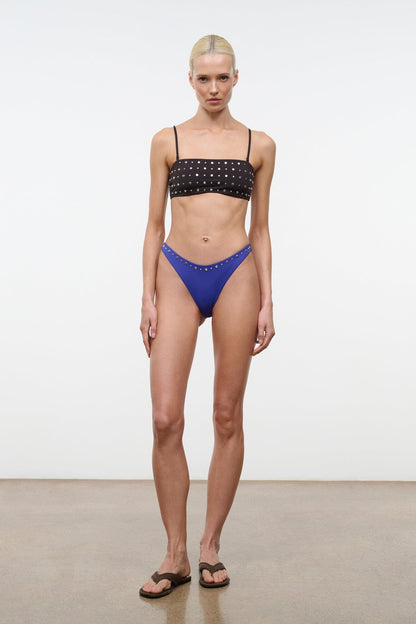 STAUD Swimwear Sara Bikini Top Espresso Studs