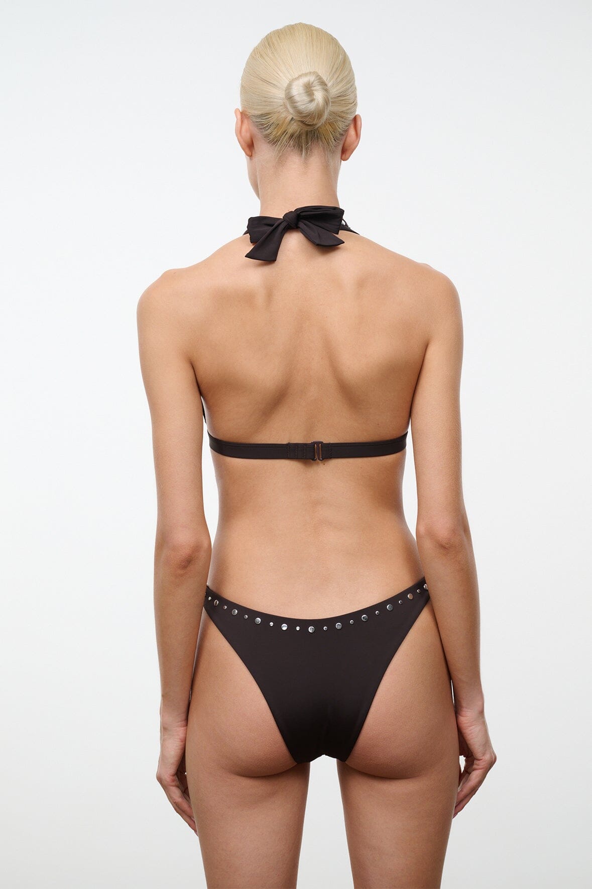 STAUD Swimwear Irina Bikini Top Espresso Studs