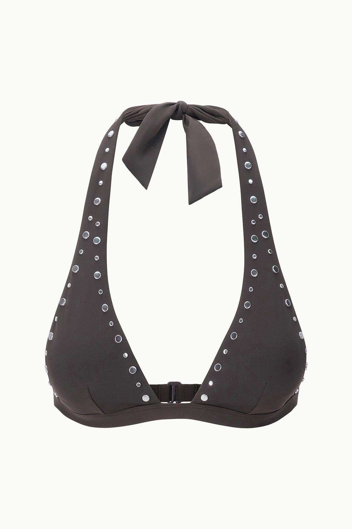 STAUD Swimwear Irina Bikini Top Espresso Studs