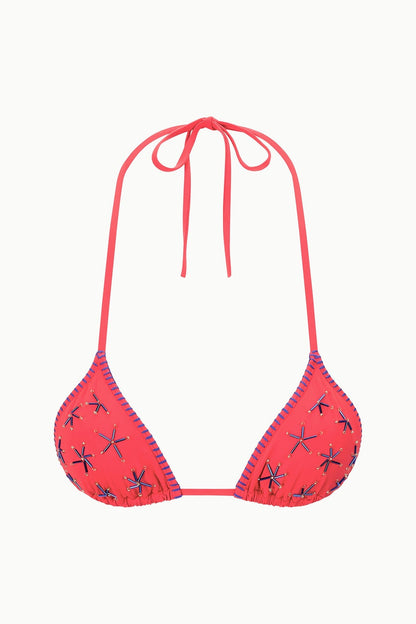 STAUD Swimwear Lido Triangle Bikini Top Painted Foulard