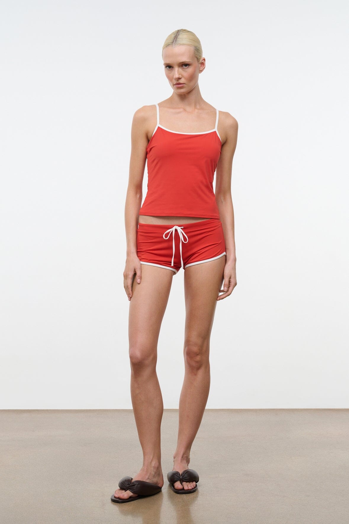 STAUD Swimwear Cleo Tankini Top Tomato