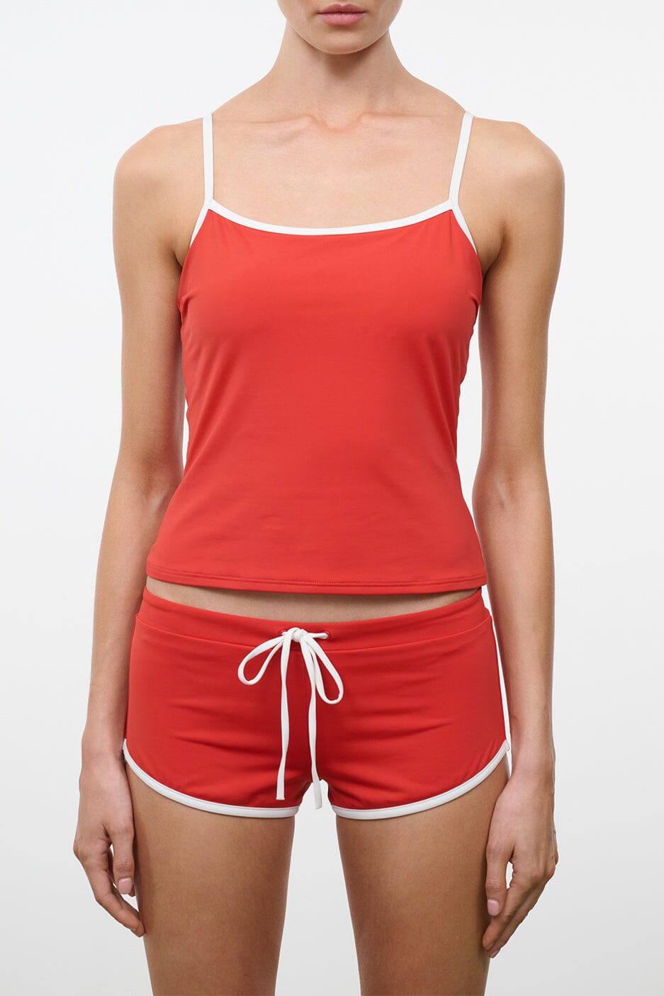STAUD Swimwear Cleo Tankini Top Tomato