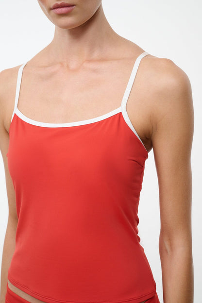 STAUD Swimwear Cleo Tankini Top Tomato