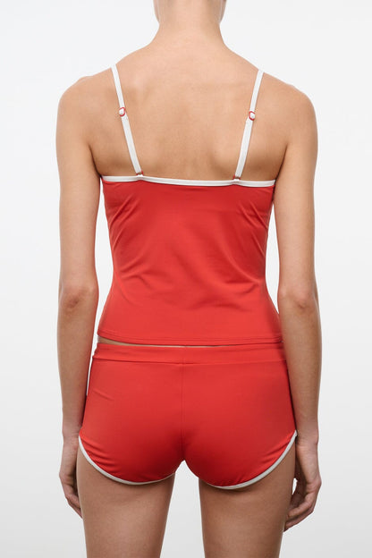 STAUD Swimwear Cleo Tankini Top Tomato