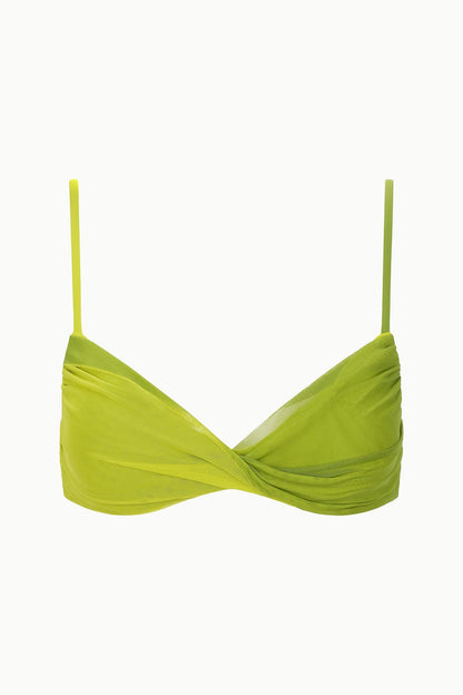 STAUD Swimwear La Mer Bikini Top Citron Pesto