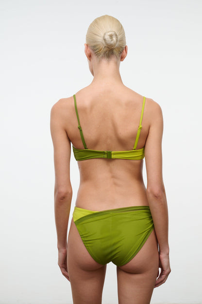 STAUD Swimwear La Mer Bikini Top Citron Pesto