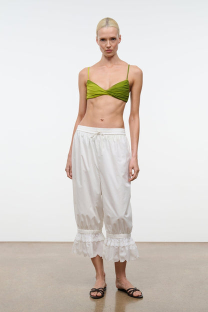 STAUD Swimwear La Mer Bikini Top Citron Pesto