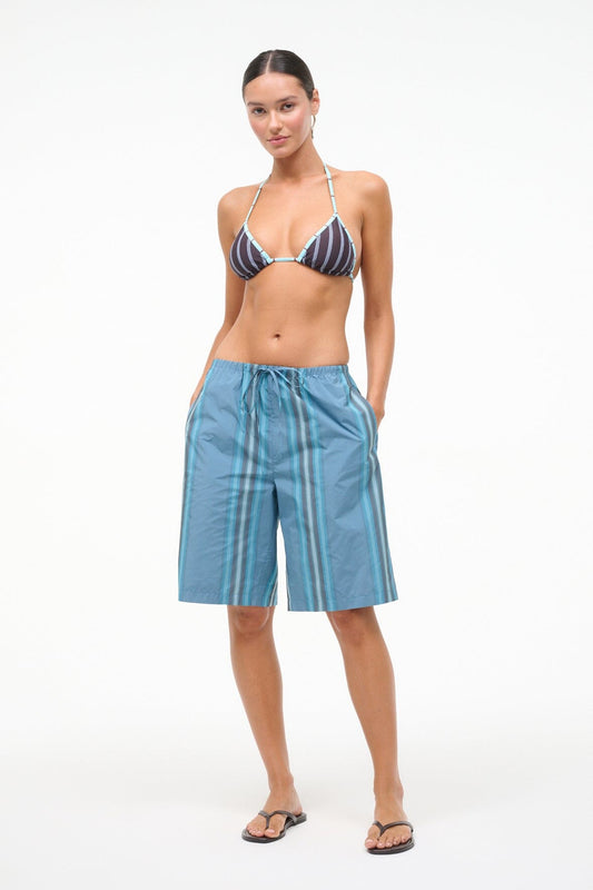 STAUD Swimwear Lido Triangle Bikini Top Redondo Stripe