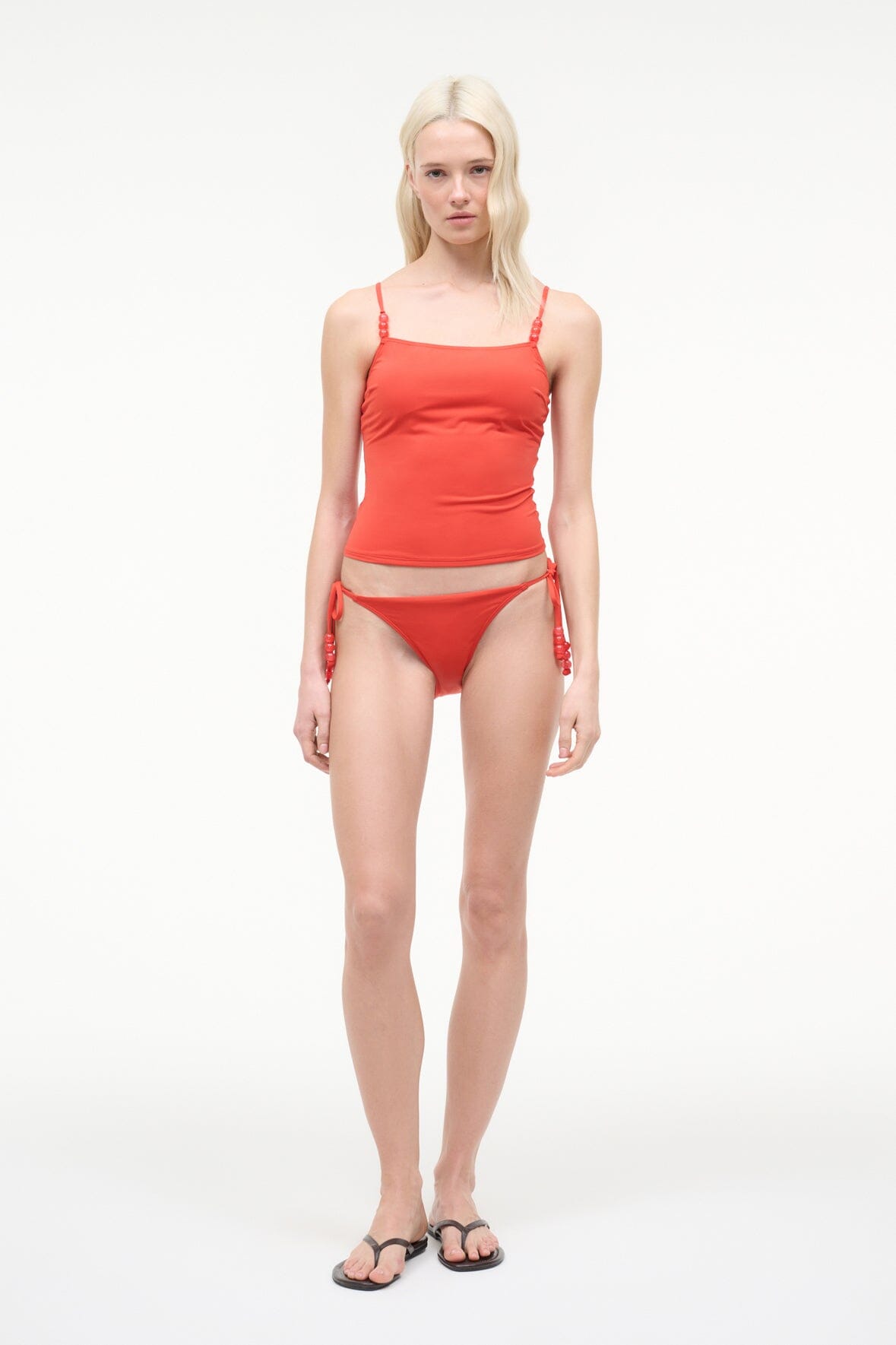 STAUD Swimwear Cleo Tankini Top Flame