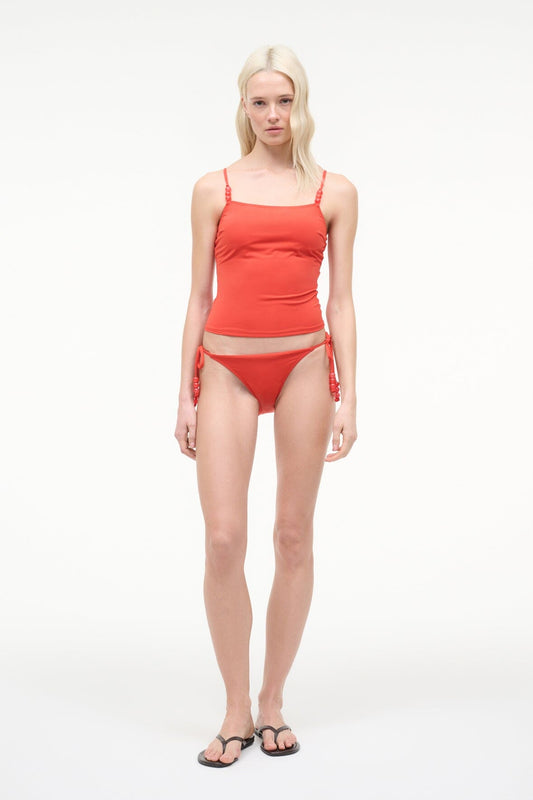 STAUD Swimwear Cleo Tankini Top Flame