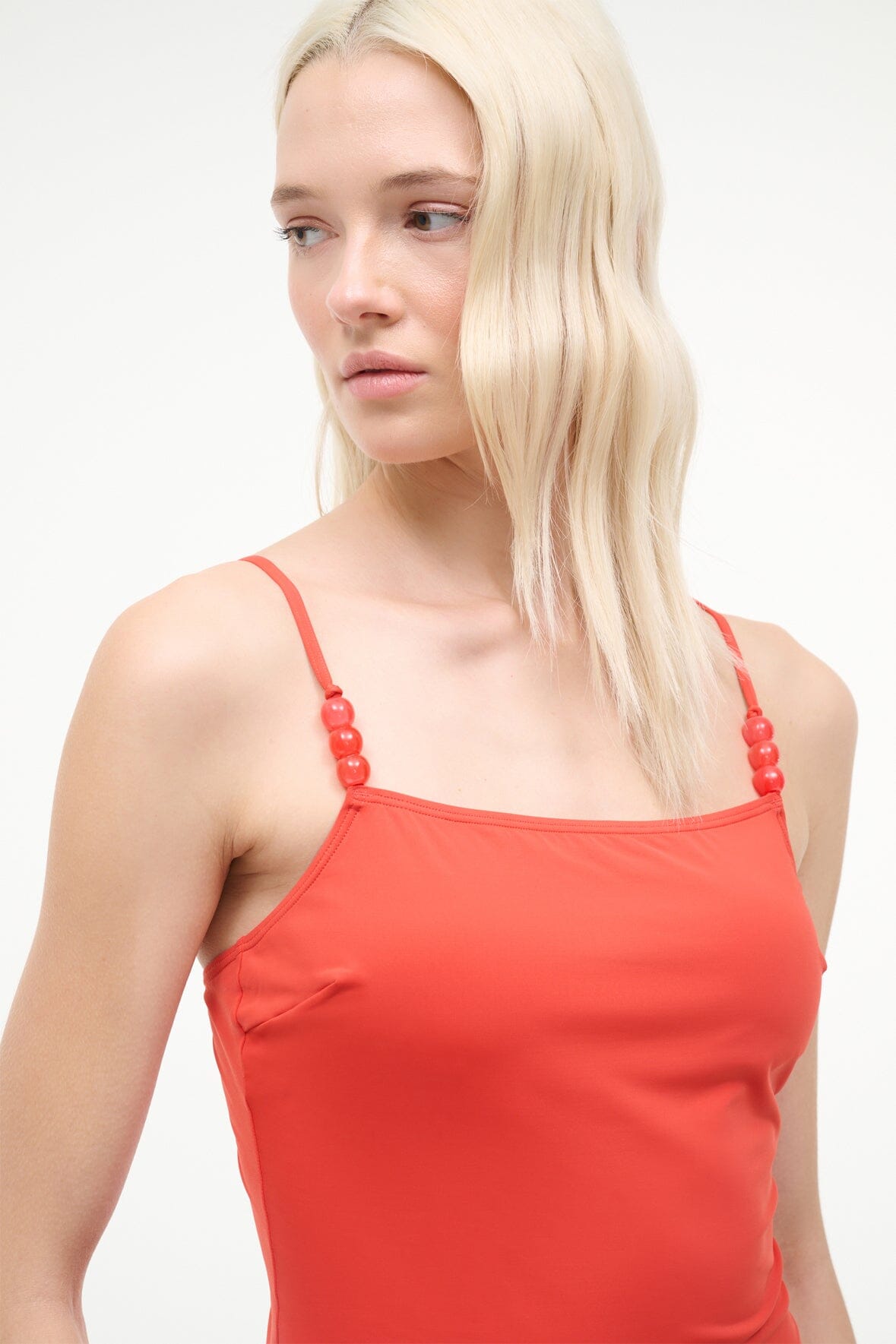STAUD Swimwear Cleo Tankini Top Flame