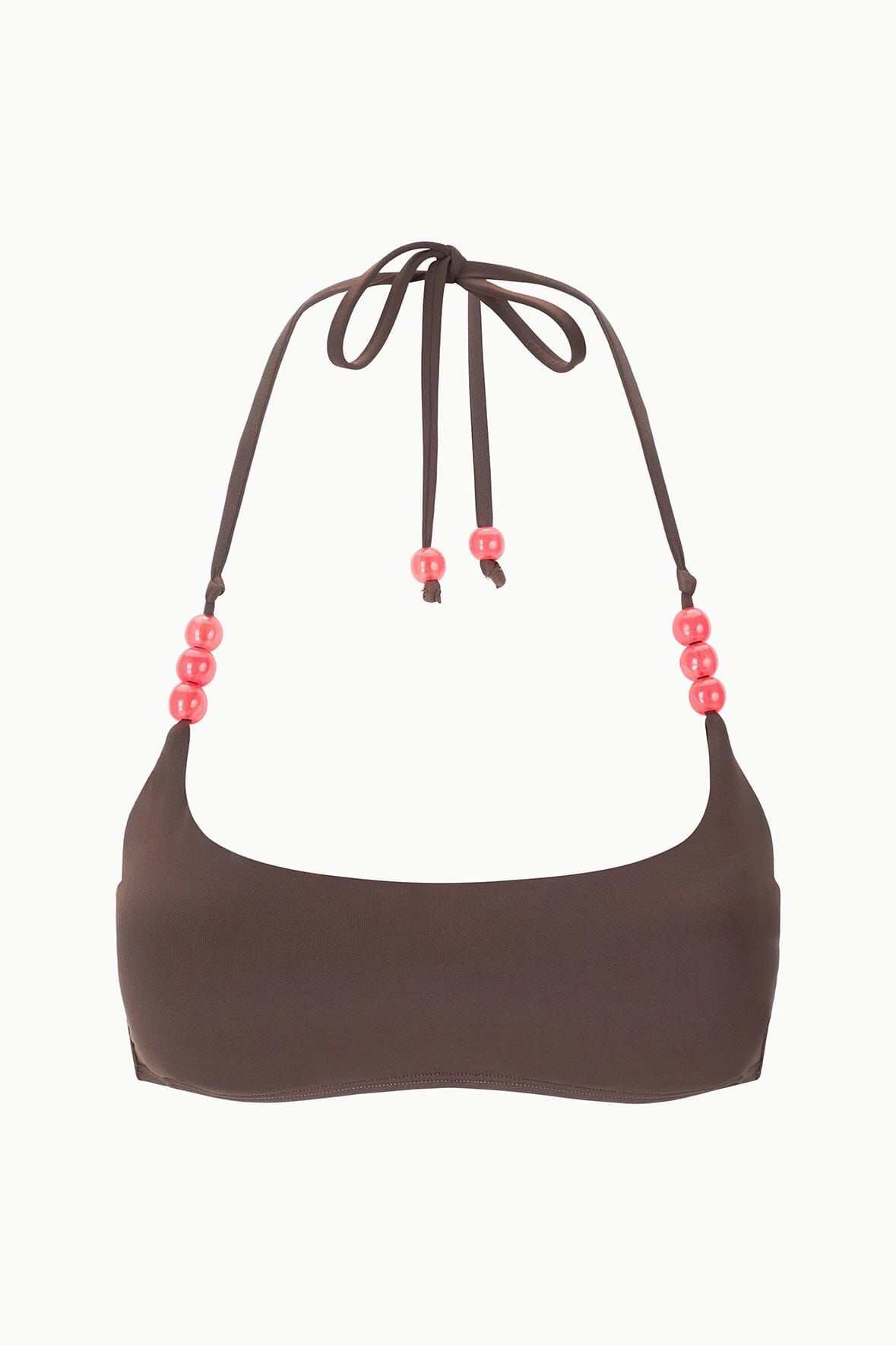 STAUD Swimwear Laird Bikini Top Dark Chocolate Flame