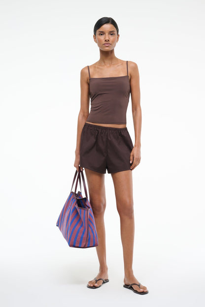STAUD Swimwear Cleo Tankini Top Dark Chocolate