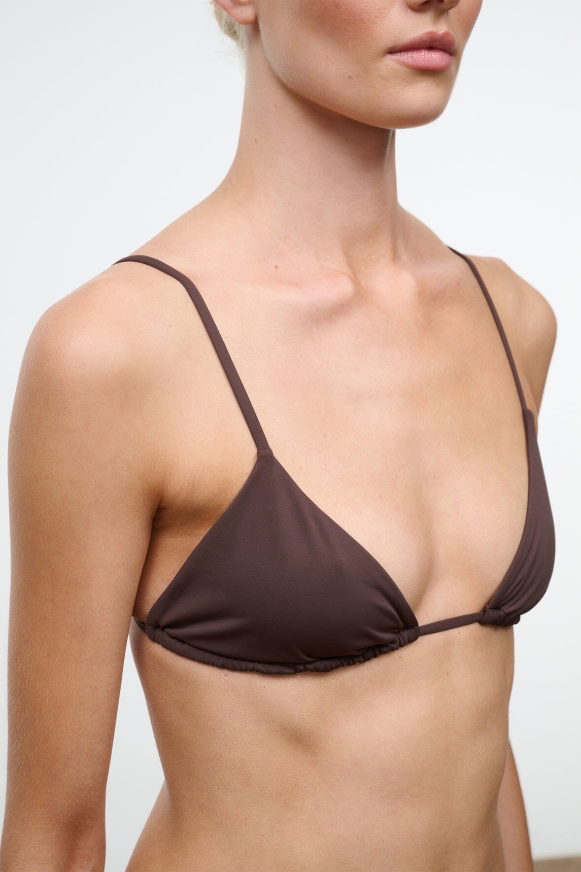 STAUD Swimwear Alexis Bikini Top Dark Chocolate