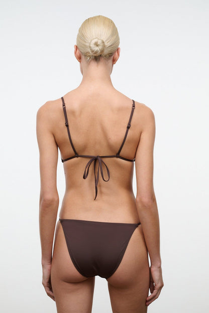 STAUD Swimwear Alexis Bikini Top Dark Chocolate