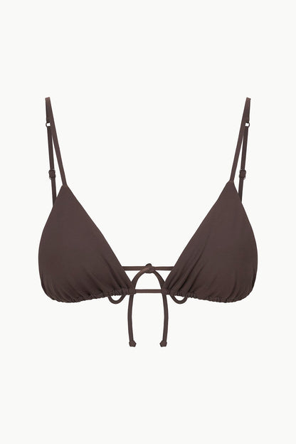 STAUD Swimwear Alexis Bikini Top Dark Chocolate