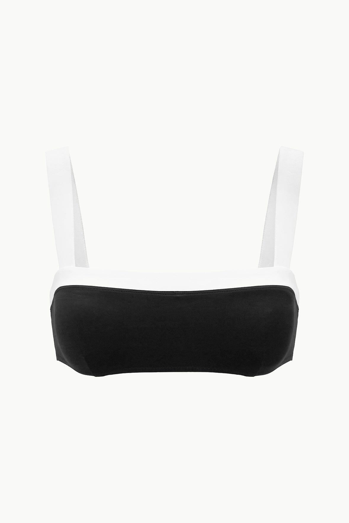 STAUD Swimwear Liv Bikini Top Black White