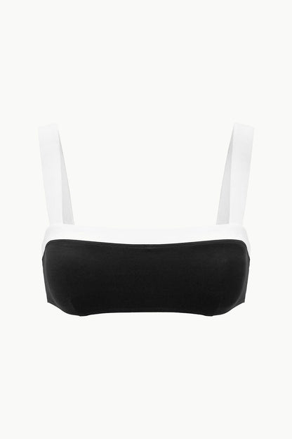 STAUD Swimwear Liv Bikini Top Black White